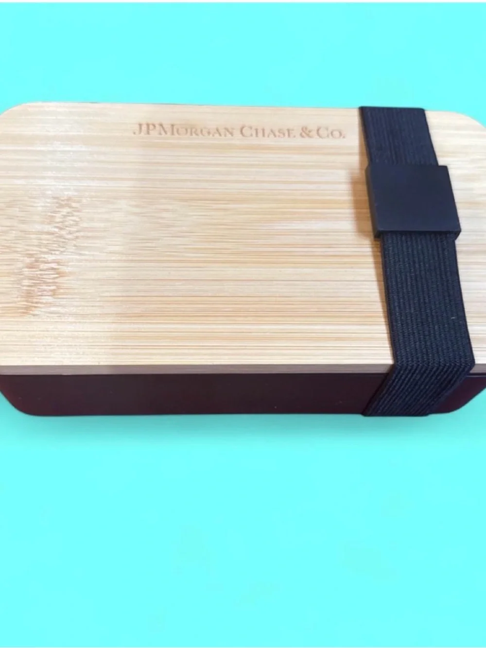 NEW Rare J.P. Morgan Chase Bamboo Bento Lunch Box w/ Utensils – Never Used